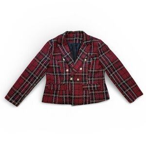 Women’s Plaid Double-Breasted Blazer